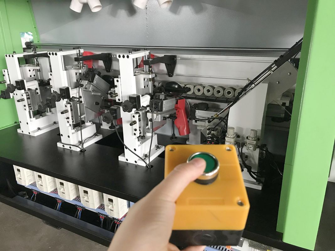 Automatic Edge Banding Machine With Gluing End Trimming Double Trimming Scraping Buffing 6 Functions