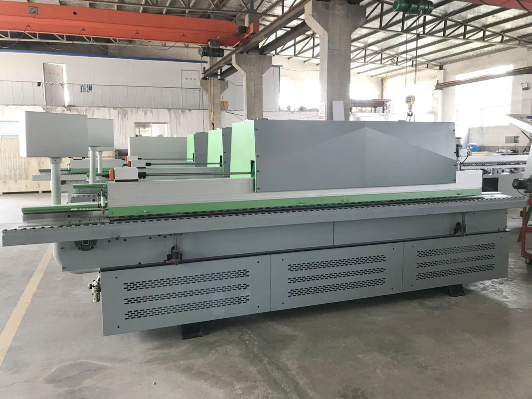 Automatic Edge Banding Machine With Gluing End Trimming Double Trimming Scraping Buffing 6 Functions