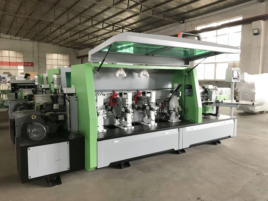 Automatic Edge Banding Machine With Gluing End Trimming Double Trimming Scraping Buffing 6 Functions